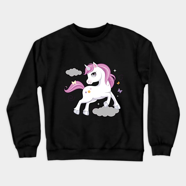 cute little unicorn character tshirt Crewneck Sweatshirt by Tshirt lover 1